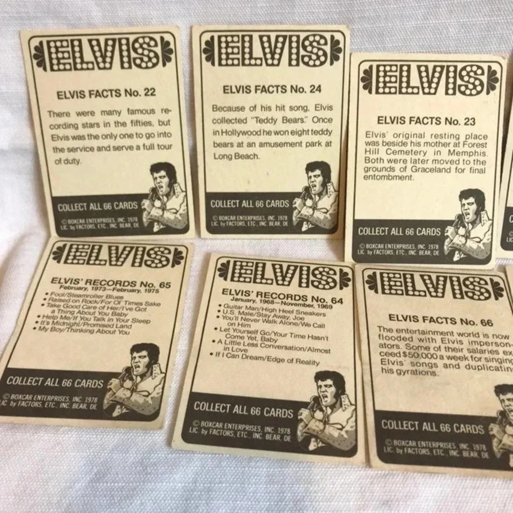 Vintage Elvis Presley Cards Collection 1978 10 cards Lot